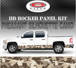 Pheasant Hunting Silhouette Camo Rocker Panel Graphic Decal Wrap Truck SUV - 12" x 24FT