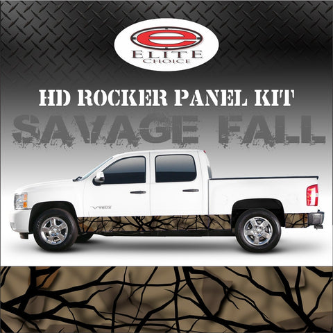 Savage Fall Camo Rocker Panel Graphic Decal Wrap Truck SUV - 12" x 24FT