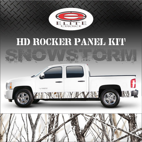 Snowstorm Camo Rocker Panel Graphic Decal Wrap Truck SUV - 12" x 24FT