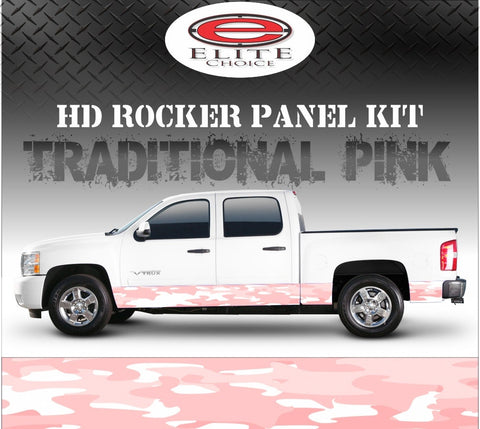 Traditional Pink Camo Rocker Panel Graphic Decal Wrap Truck SUV - 12" x 24FT