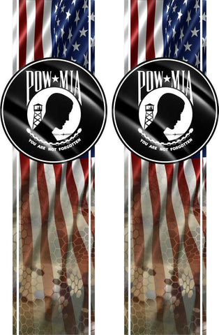 POW MIA American Flag Camo Truck Bed Band Race Stripes Decal Sticker Graphics