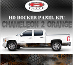 Chameleon Hex  2 Orange Camo Rocker Panel Graphic Decal Wrap Truck SUV - 12" x 24FT