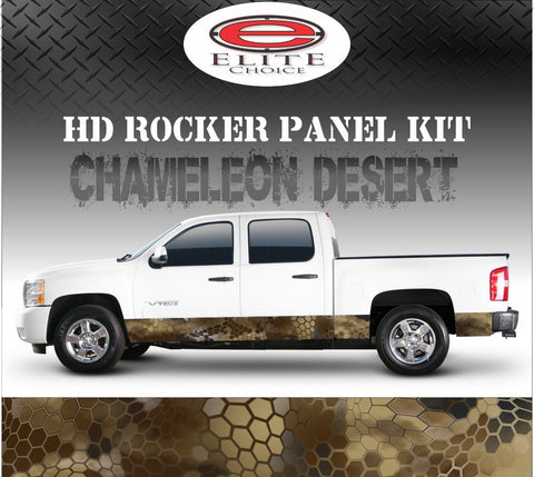 Chameleon Hex Desert Camo Rocker Panel Graphic Decal Wrap Truck SUV - 12" x 24FT