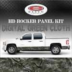 Digital Green Cloth Camo Rocker Panel Graphic Decal Wrap Truck SUV - 12" x 24FT