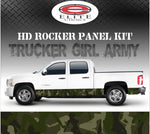 Trucker Girl Army Camo Rocker Panel Graphic Decal Wrap Truck SUV - 12" x 24FT