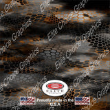 Chameleon Hex 2 Orange 15"x52" or 24"x52" Truck/Pattern Print Tree Real Camouflage Sticker Roll or Sheet