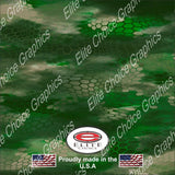 Chameleon Hex Green 15"x52" or 24"x52" Truck/Pattern Print Tree Real Camouflage Sticker Roll or Sheet