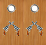 Gun Rights Revolver 2nd Amendment 18" Cornhole Board Baggo Decal Stickers W/ Hole Rings