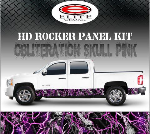 Obliteration Tree Skull Pink Camo Rocker Panel Graphic Decal Wrap Truck SUV - 12" x 24FT