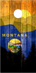 Montana Flag Mountains Cornhole Wrap Bag Toss Decal Baggo Skin Sticker Wraps Laminated or Non Laminated