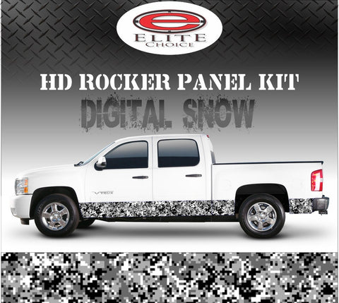 Digital Snow Camo Rocker Panel Graphic Decal Wrap Truck SUV - 12" x 24FT