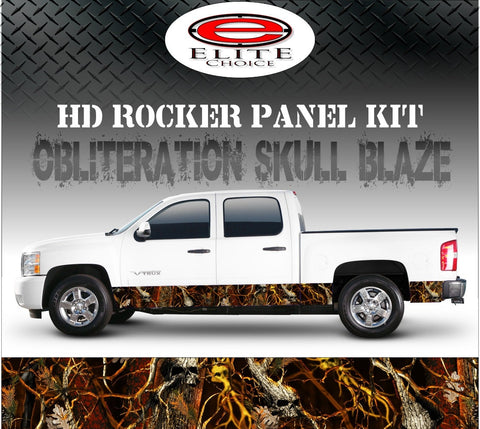 Obliteration Tree Skull Blaze Camo Rocker Panel Graphic Decal Wrap Truck SUV - 12" x 24FT
