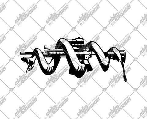Snake Wrap Gun SVG. EPS. PNG Instant Download File