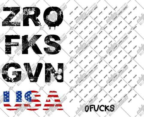 Zero Fucks SVG. EPS. PNG Instant Download File