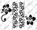 Habiscus Flower Chain SVG. EPS. PNG Instant Download File
