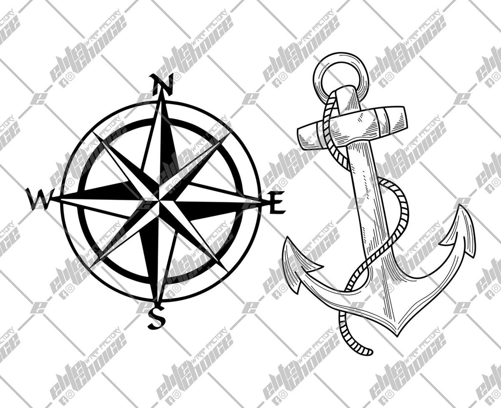 Nautical Anchor Compass SVG. EPS. PNG Instant Download File – Elite Choice  Graphics