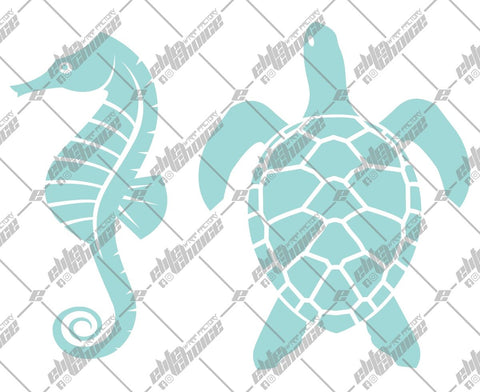 Sea Horse Turtle SVG. EPS. PNG Instant Download File